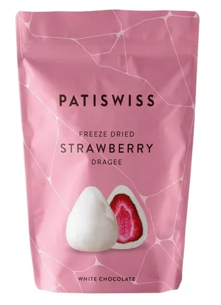 Patiswiss Freeze Dried Strawberry Dragee White Chocolate 80G
