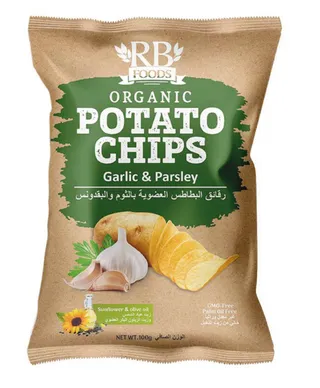 RB Foods Organic Potato Chips With Garlic & Parsley 100G