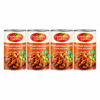 California Garden Premium Fava Beans Plain Medammes 4X450G