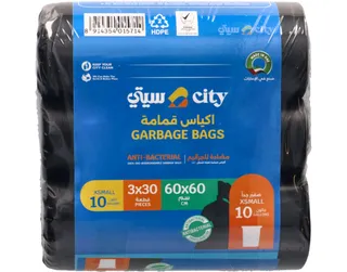 City Garbage Bags Roll 10 Gallons 60X60Cm 3 X 30's