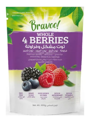 Bravoo Mixed Berries & Frozen Strawberries 600g