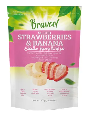 Bravoo Sliced Strawberries & Banana 600G