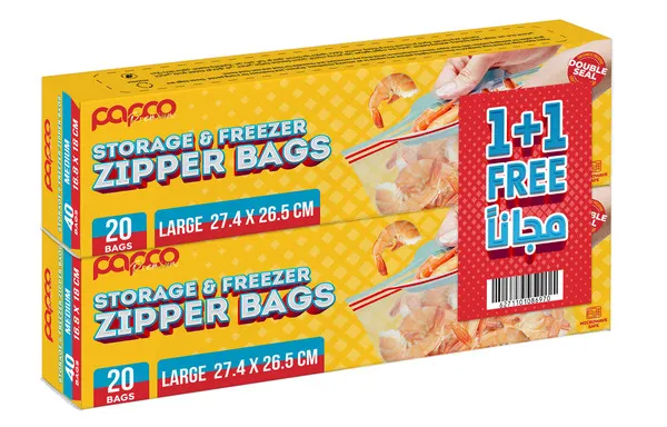Papco Premium Storage & Freezer Large Zipper Bags