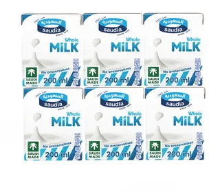 Saudia Whole Milk 6X200Ml