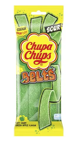 Chupa Chups Green Apple Flavour Sour Belts 90G