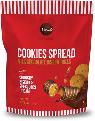 Melly's Cookies Spread Milk Chocolate Biscuit Roll 220G