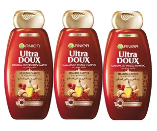 Garnier Ultra Doux Castor Oil Shampoo 3X400Ml
