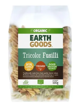 Earth Goods Organic Tricolor Fusilli Pasta 500G