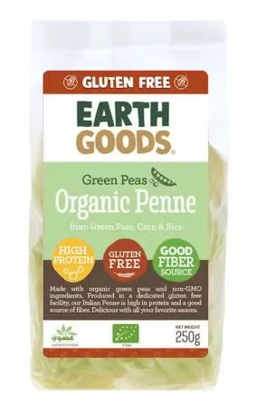 Earth Goods Gluten Free Green Peas Organic Penne 250G