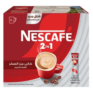 نسكافيه 2 في 1 قهوة خالية من السكر 11.7X10 جم
