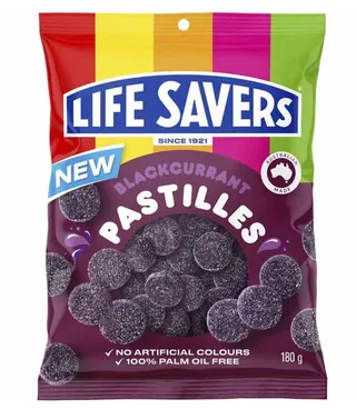 Life Savers Blackcurrant Pastilles Jelly Candy 180G