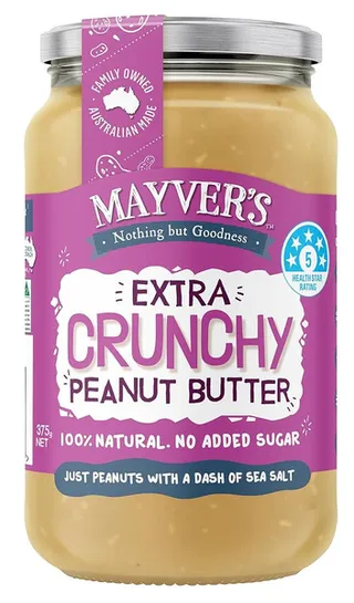Mayver's Extra Crunchy Peanut Butter 375G