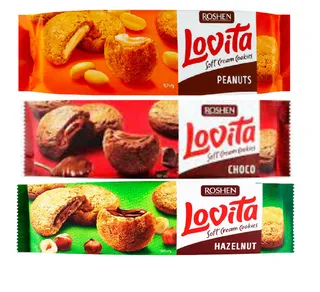 Roshen Lovita Soft Cream Cookies Cocoa 3X127G