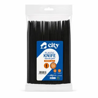 City Plastic Knife-Black 50Pcs