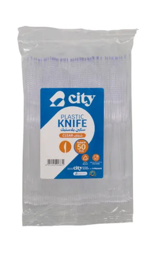 City Plastic Knife Clear 50Pcs