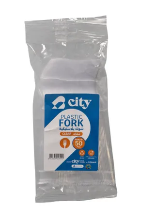 City Plastic Fork Clear 50Pcs