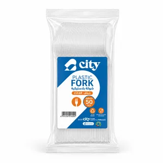 City Plastic Fork Clear 50Pcs
