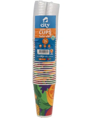 City Paper Juice Cup With Lid 25X355Ml