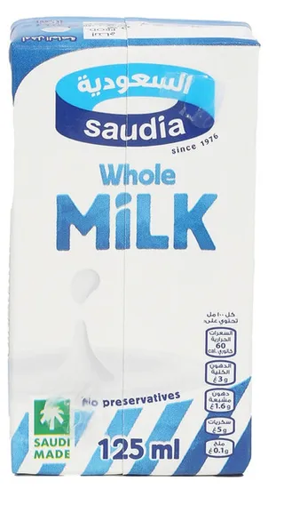 السعودية حليب كامل الدسم 125 مل
