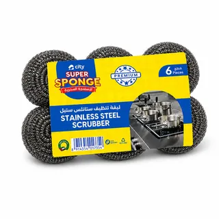 City Premium Stainless Steel Scrubber 6Pcs