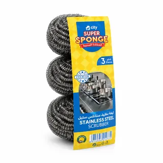 City Premium Stainless Steel Scrubber 3Pcs
