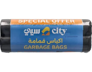 City Garbage Bags Black Roll Quick Tie Wave Top 79Gallon 120X140Cm 2X10Pcs