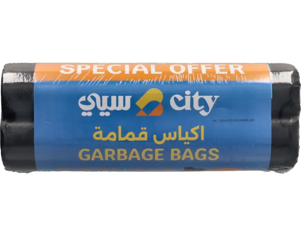 سيتي أكياس قمامة رول أسود مع ربطة سريعة 79 جالون، 120 × 140 سم، 10 10X2 كيس