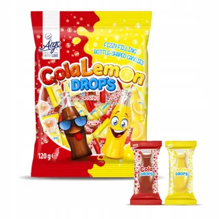 Cola & Lemon Flavored Candy Bottle Shape With Sparkling Filling 120G