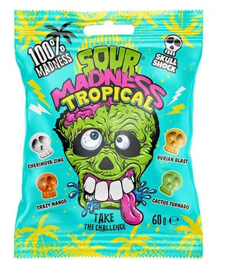 Sour Madness Skull-Shaped Tropical 60G