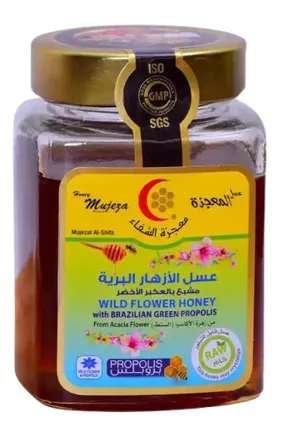 Mujeza Wild Flower Honey With Brazilian Green Propolis 500G