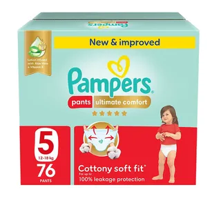Pampers Ultimate Comfort Giant Size 5 Pants (12-18 kg) 76pcs