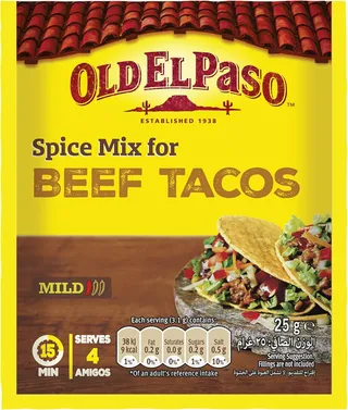 Old El Paso Spice Mix For Beef Tacos 25G