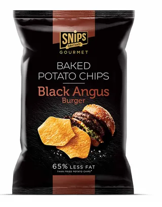 Snips Gourmet Baked Potato Chips Black Angus Burger