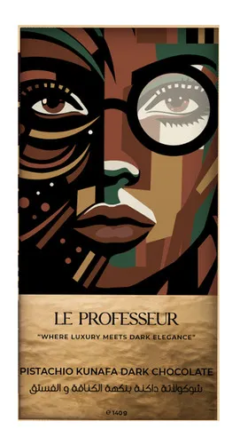 Le Professeur Pistachio Kunafa Dark Chocolate 140G