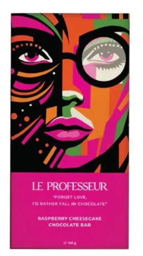 Le Professeur Raspberry Cheesecake Chocolate 140G