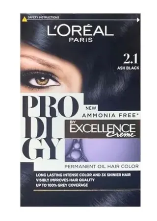 L'Oreal Ash Black Paris Prodigy Permanent Oil Hair Color 2.1