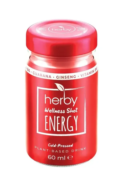 Herby Wellness Shot Energy Cold Pressed Plant Based Drink 60Ml