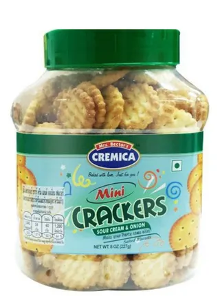 Mrs. Bector's Cremica Sour Cream & Onion Mini Crackers 227G