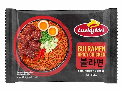 Lucky Me Bulramen Spicy Chicken Stir-Fried Noodles 60G