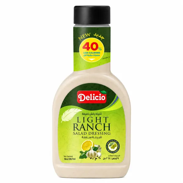 Delicio Light Ranch Salad Dressing Bottle 267Ml