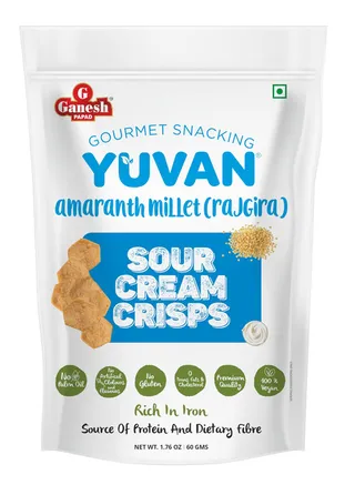 Ganesh Gluten Free Amaranth Millet High Protein Sour Cream Crisps 60G