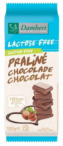 Damhert Lactose Free & Gluten Free Hazelnut Filled Chocolate Bar 100G