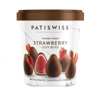 Patiswiss Frozen Fresh Milk & Chocolate Coated Strawberry Icey Bites 250G