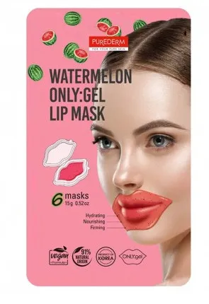 Purederm Watermelon Gel Lip Masks 6Pcs