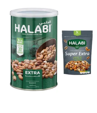 Halabi Extra Traditionally Baked Mix Nuts 400G + Super Extra Mix Nuts 250G