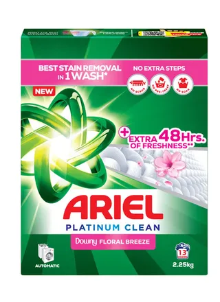 Ariel Laundry Detergent Powder Platinum Clean Floral Breeze, 2.25kg