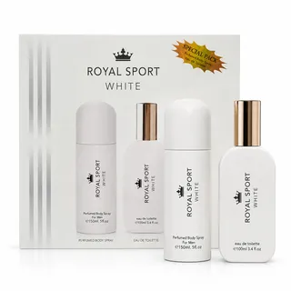 Royal Sport White Eau De Toilette For Men 100Ml + Deodorant 150Ml