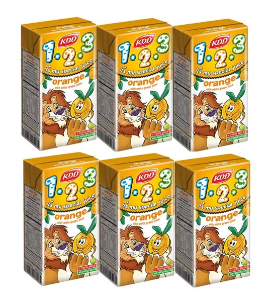 KDD 123 Orange with White Grapes Juice, 6x125ml