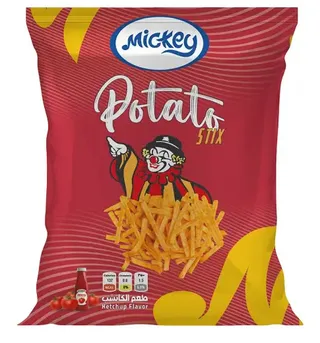 Mickey Snax Ketchup Potato Chips Sticks 19.2G