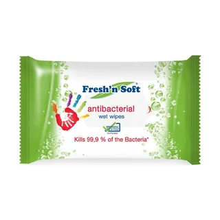 Fresh'N Soft Antibacterial Wet Wipes 15Pcs